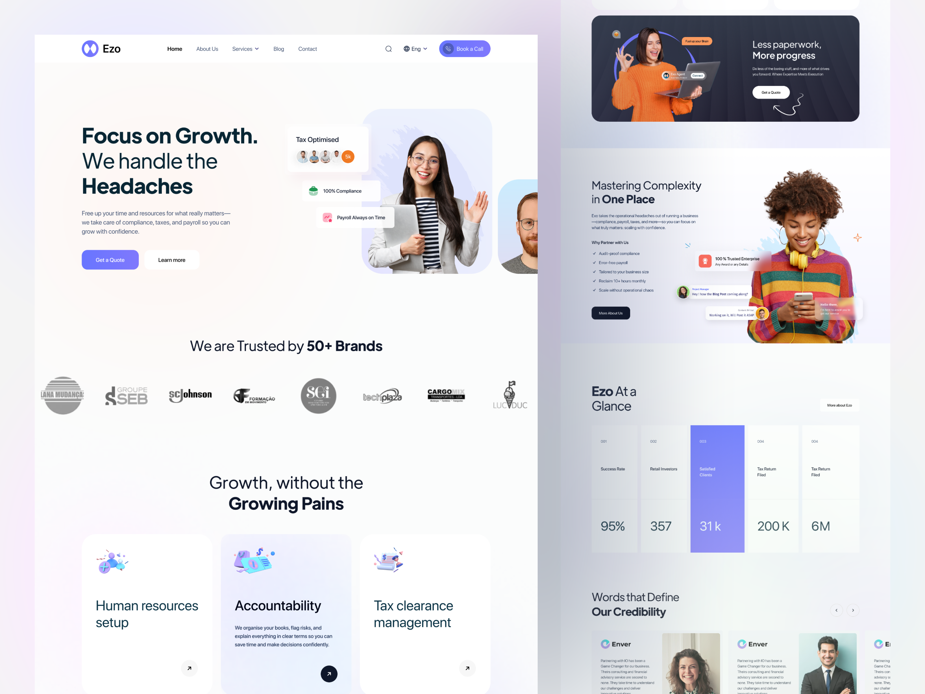 Exo Finance Agency Website Design agency business cleandesign creativedesign designinspiration figmadesign finance fintech homepage interfacedesign landingpage newnoteworthy popular services techcompany uidesign uiuxdesign webdesign website
