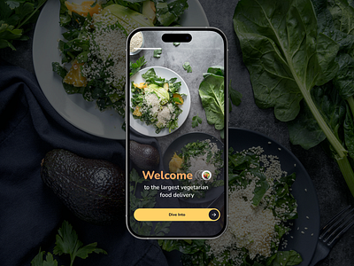 Vegetarian Food Delivery - Mobile App animation app clean design drumncode food mobile motion graphics ui web development