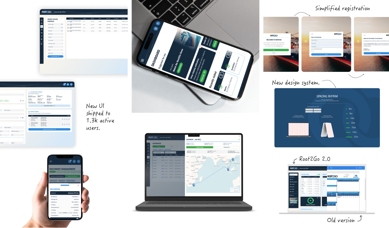 Root2Go - Next-gen freight tracking platform. design figma ui ux