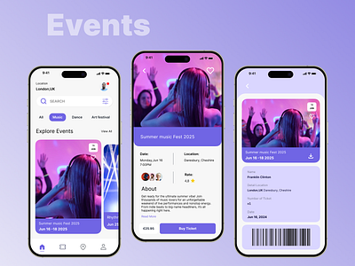 Events app figma mobile resposive design ui