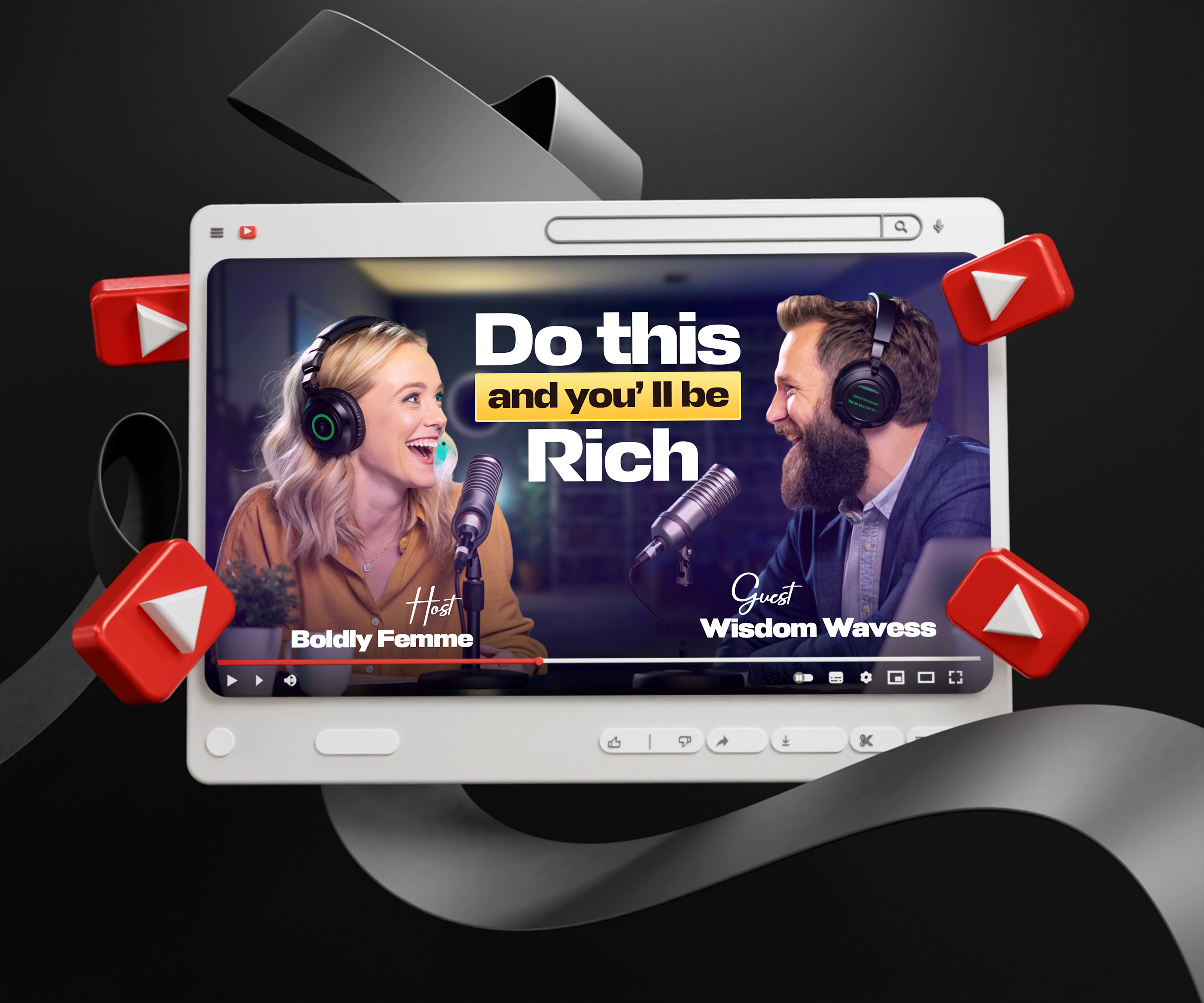 Podcast Thumbnail Design banner design graphic design podcast thumbnail thumbnail design web banner youtube thumbnail