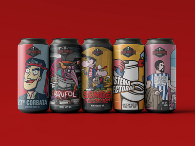 Cosa Nostra brewery beer label beer branding cartoon colors design graphic design illustration label