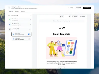 Marketing automation - Workflow & content editor automations dashboard marketing marketing automation marketing automations marketing channels marketing design marketing send automation marketing tools marketing workflow manager marketing workflow sending product design sending automation sending channel sending channels sending emails workflow sms email channel workflow