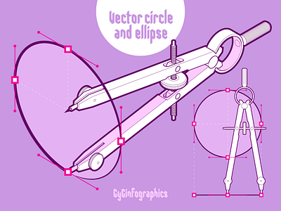 Obsession with Compasses adobe illustrator anchor points blueprints circle drawing compass drawing device elipse fake3d hand tool how does it work instructional design isometric isometric art isometric world loop systematic design technical drawing technical graphics technical illustration vector graphics