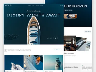 Yachtsi - Premium Yacht Landing Page boat website boats landing page layout luxury yacth modern product design sailing ui ui design uiux ux web web design web layout webdesign yacht yachting yachts yacth website