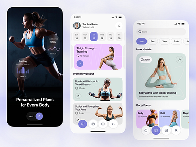 Workout Tracker & Personal Training App app app design fitnessapp fitnessmotivation fitnesstracker healthapp healthtechdesign ios mobile mobile app mobile ui personaltrainerapp uiux workoutapp workoutplanner
