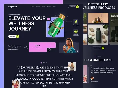 Wellness Product Landing Page 🌿✨ 2025trend beautyproductdesign bestuiuxdesigner cleanui ecommercelandingpage healthcareproduct healthcareui healthproductwebsite homepagedesign landingpagedesign minimalwebdesign populardesign productdesign skincare topdesigner ui uiuxdesign webdesign wellnessbranding wellnesslandingpage