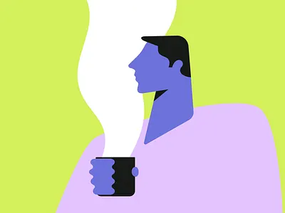 Enjoying coffee animation boy character clean coffee design designer drink flat graphic design hot illustration man minimal motion design motion graphics svgator