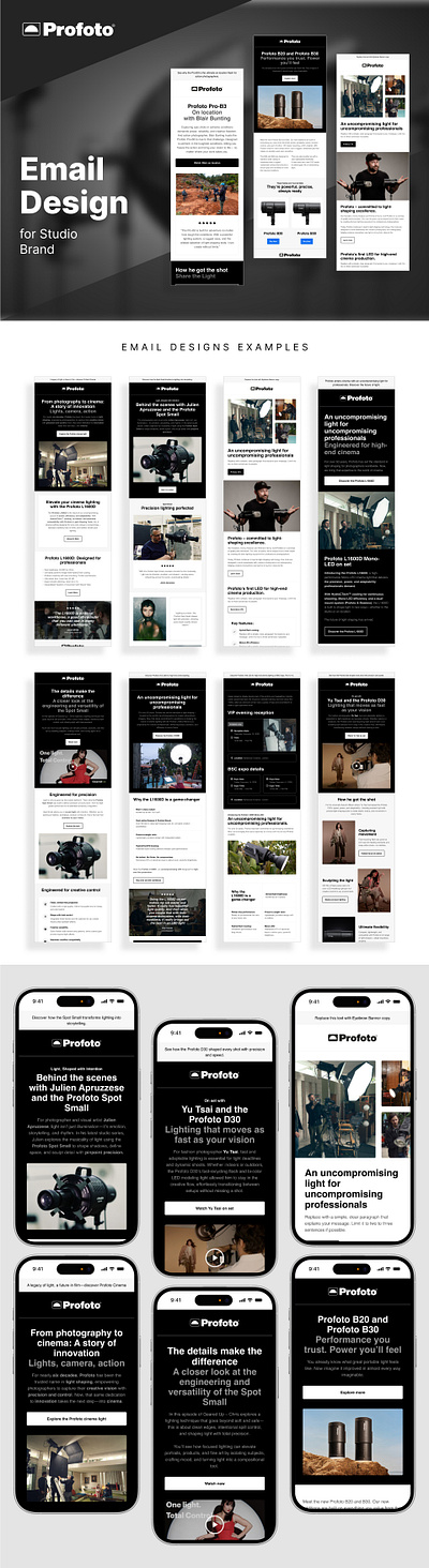 Email Design Example for Studio Brand - Profoto email campaign email design email design examples email marketing email template
