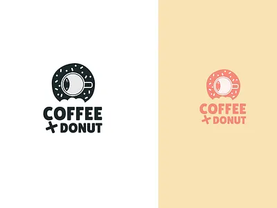 Donut and Coffee Logo branding cafe logo cha coffee coffee cup coffeeshop donut doughnut espresso estaurant branding food logo graphicdesign logo minimal mug simple logo sprinkles tea