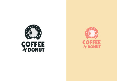 Donut and Coffee Logo branding cafe logo cha coffee coffee cup coffeeshop donut doughnut espresso estaurant branding food logo graphicdesign logo minimal mug simple logo sprinkles tea