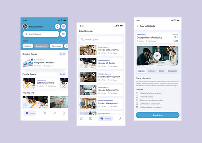 Master New Skills with Engaging Courses app design clean design course details courses dashboard e learning edtech education learning platform mobile app modern design online learning responsive design saas student portal ui design user experience user interface ux design webinar