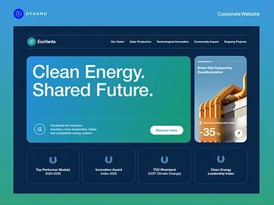 EcoVanta Corporate Website branding dashboard design gradient ux