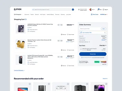 Ecommerce Website Checkout Page b2c checkout page clean dashboard ecommerce graphic design landing page minimal modern online store sell shop ui design uiux web website
