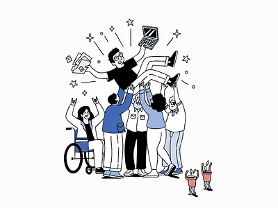 Employee Celebration adobeillustrator artist celebration characterdesign creativecommunity digitalart digitalworkspace drawing employeeappreciation feedbackculture graphic design handdrawn illustration illustrator lineart minimalillustration positivity procreate remotework teamwork