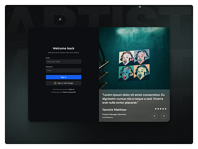 Login & profile screen for dashboard auth button dark dark mode dash dashboard design inputs login profile sidebar signin signup web design