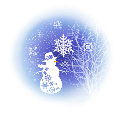 Winter Bliss digital design graphic design illustration procreate sketch snow snowflakes snowman trees winter