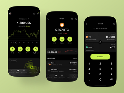 Crypto Wallet - Mobile app app app design crypto crypto app crypto currency crypto design crypto trade crypto trading mobile app mobile design mobile ui wallet