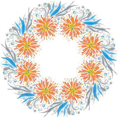 Autumn Wreath autumn digital design flowers graphic design illustration leaves procreate wreath