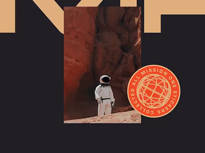 Explore the Unknown Interface Concept astronaut visual collectible badge creative concept digital badge futuristic design hero section immersive ui mission patch modern layout sci fi interface space app space sticker tech branding typography ui design ux concept ux design visual exploration