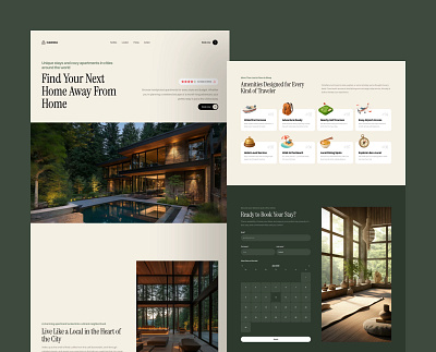 Apartment booking landing page Framer template with Frameblox UI airbnb apartment appointment booking clean framer header hero house landing page real estate site template ui ui kit webdesign website