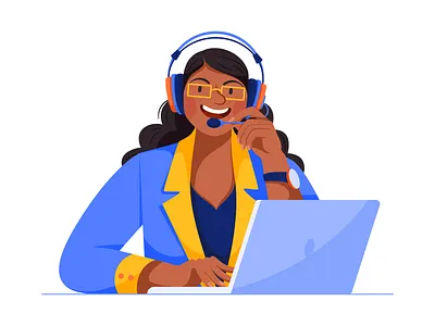 Receptionist_Microsoft business call caller character girl help illustration laptop office people phone reception receptionist telephone uran work