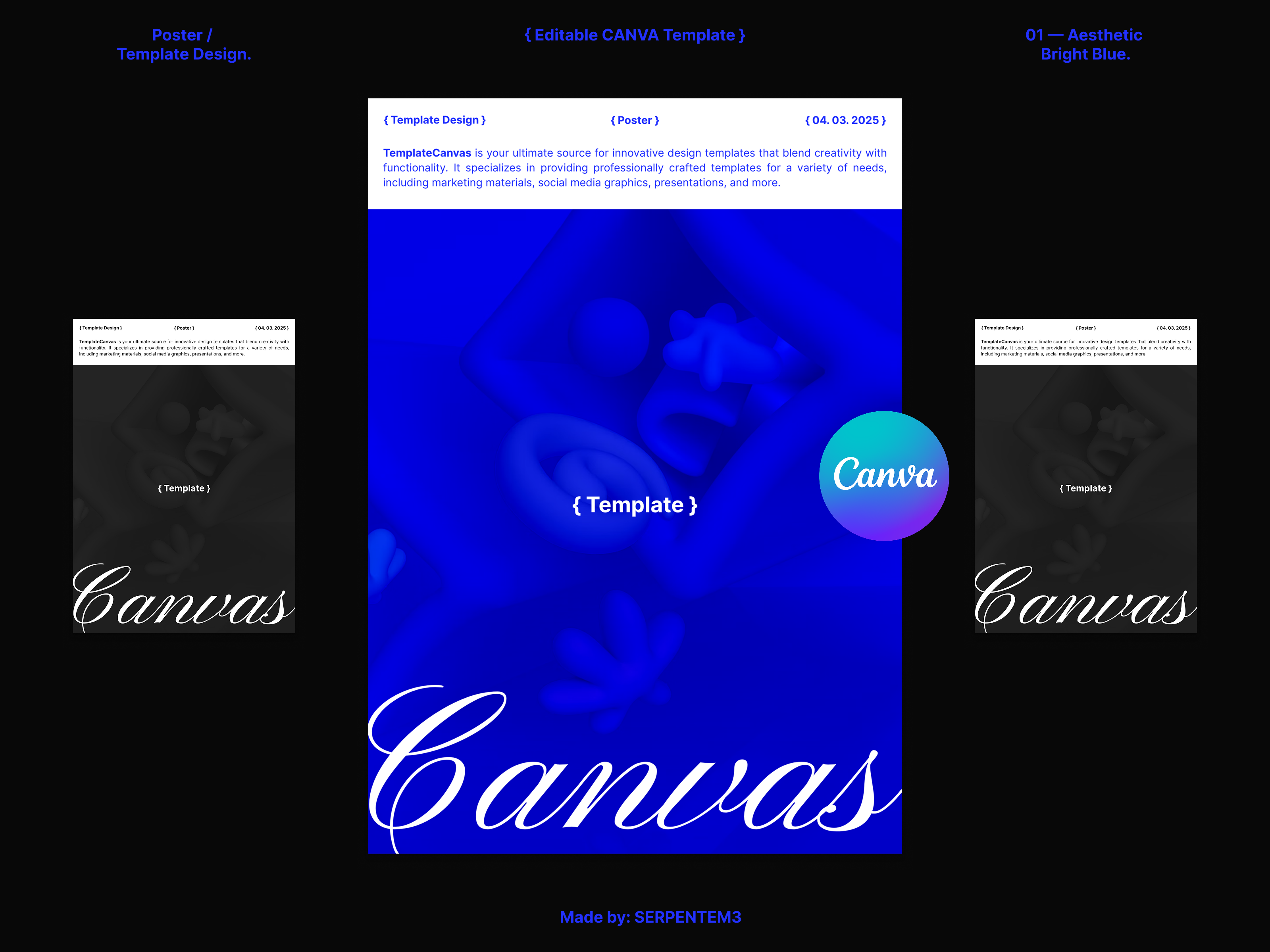 Example of Poster — Blue Editable Canva Template
