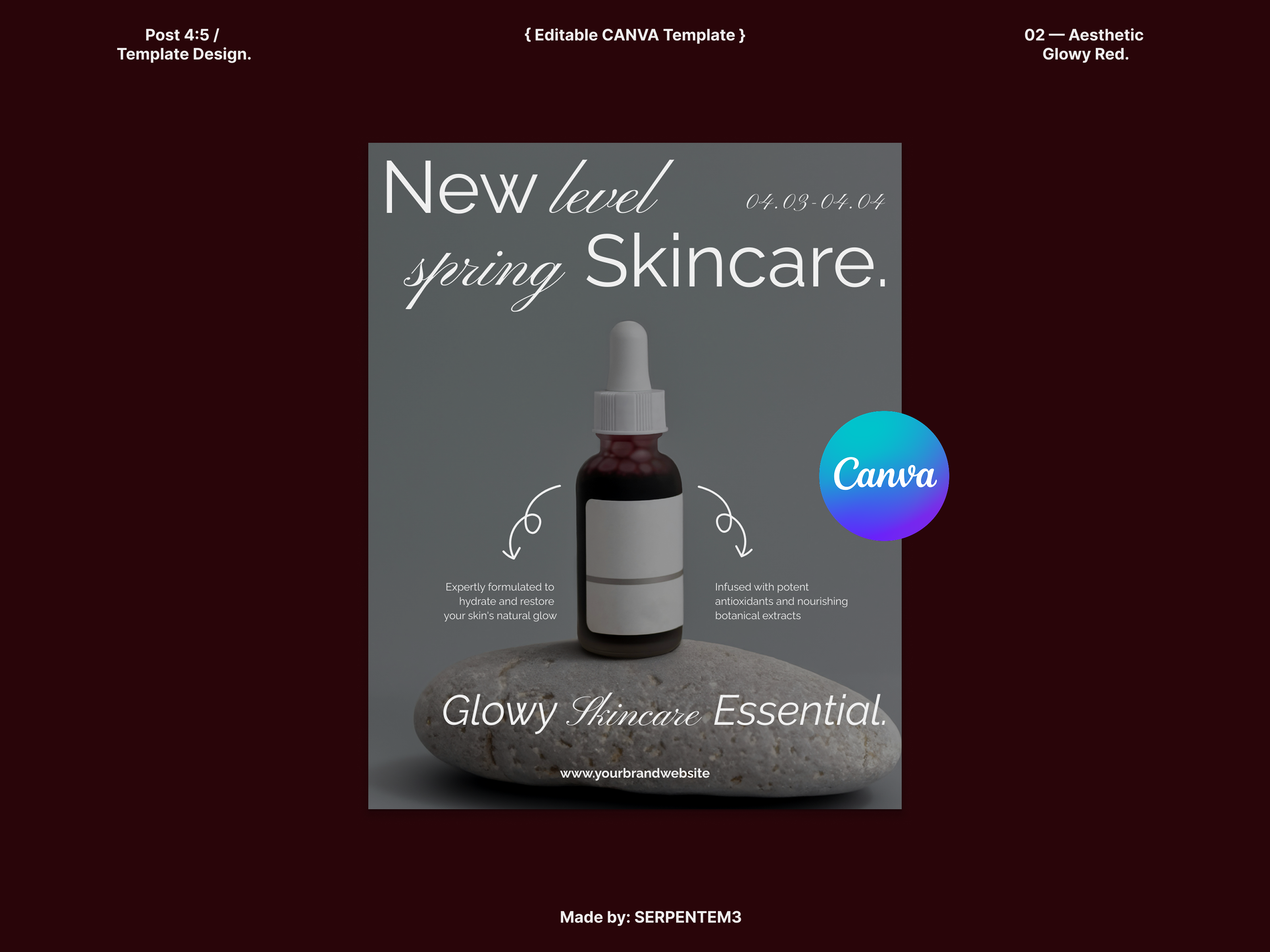 Example of 4:5 Post — Red Editable Canva Template