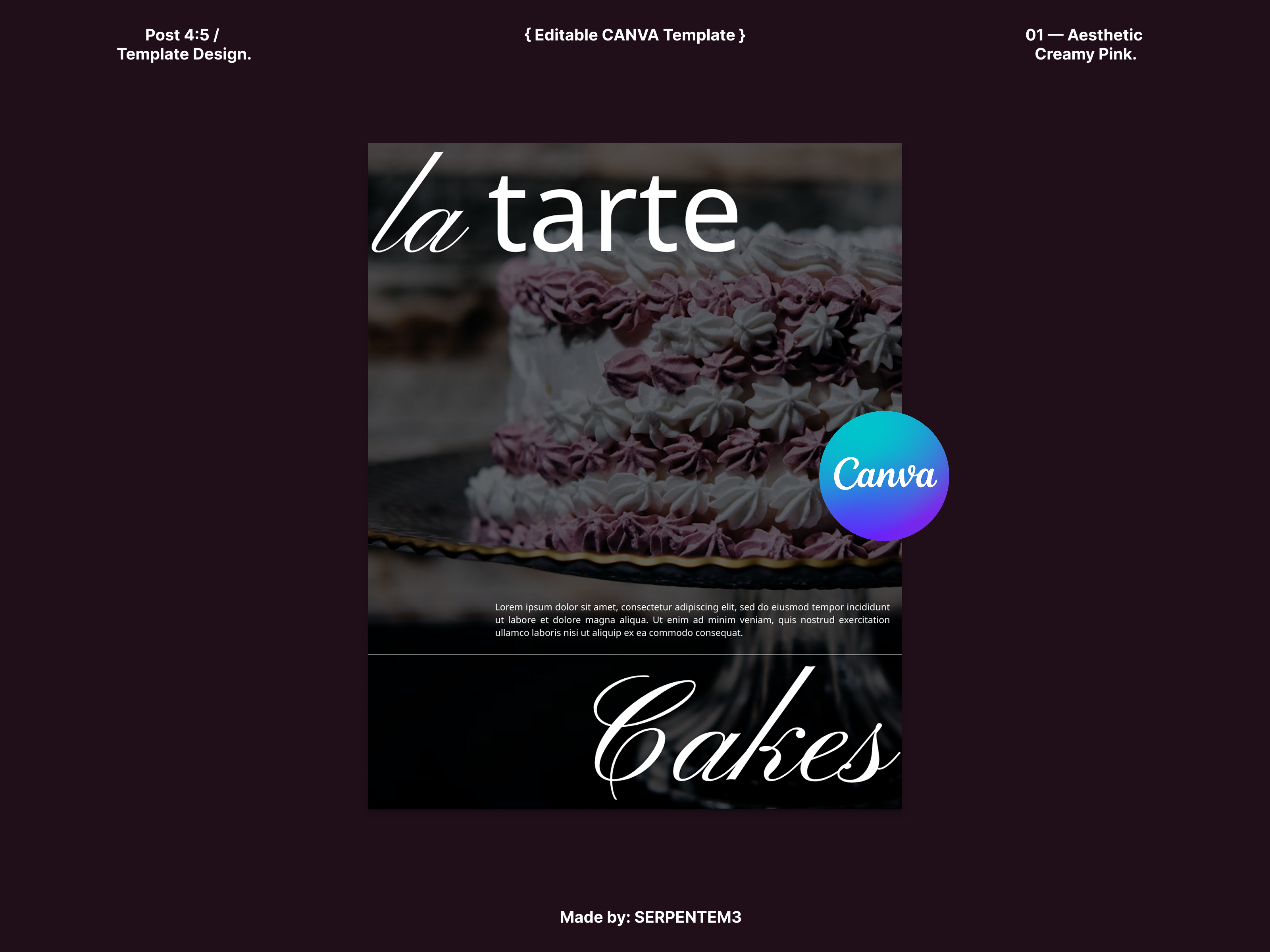 Example of 4:5 Post — Pink Editable Canva Template