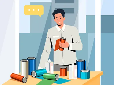 Business Illustration for Sunliky - 2 boy business character illustration man minimal office product team vector work