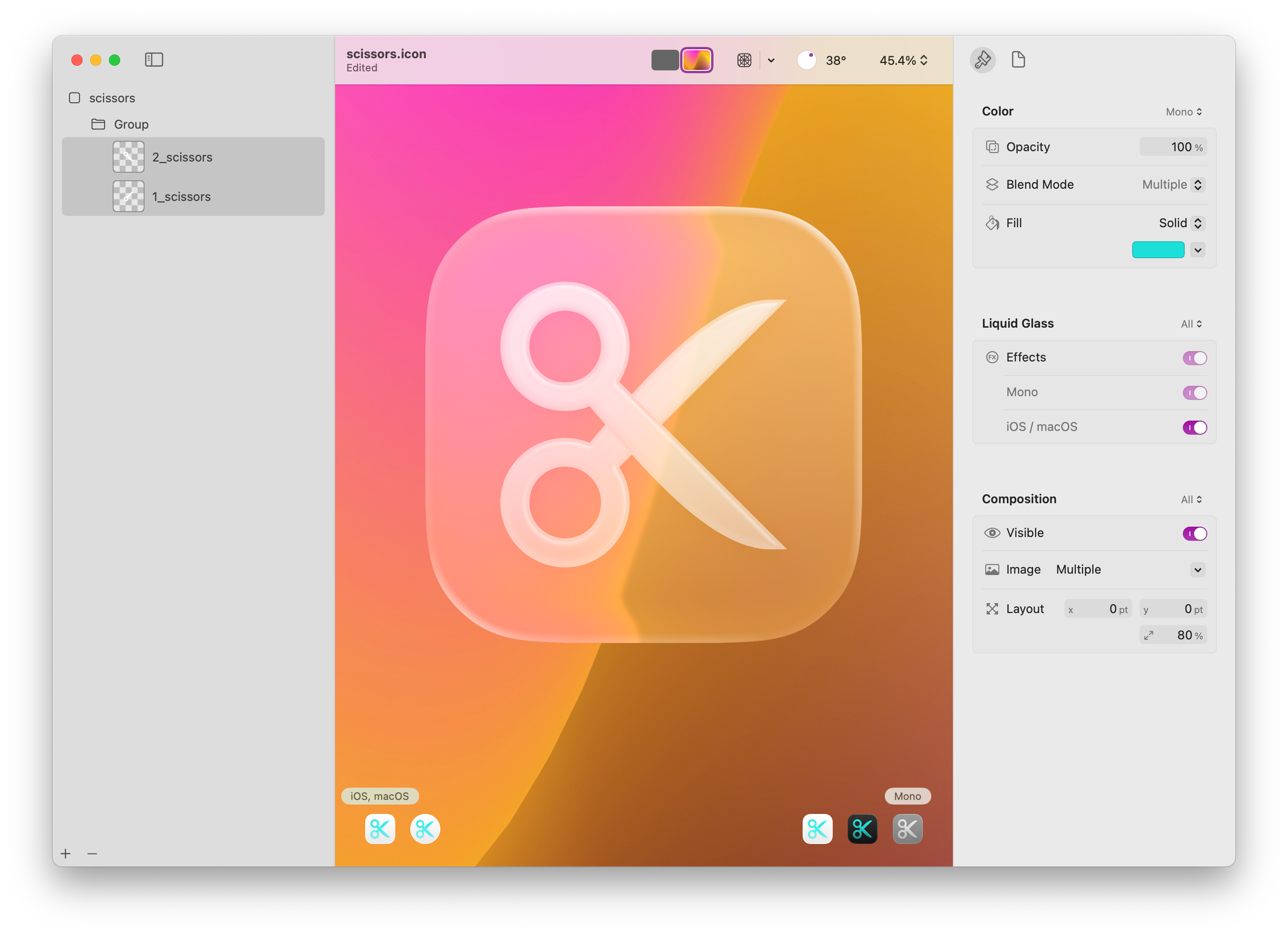 Testing Out Icon Composer icon composer icons illustration liquid glass ui ui icons visual design