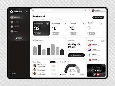 Greyscale Web Dashboard UI dashboard greyscale interaction interface ui ux