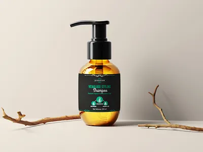 Shampoo Pump Bottle Label Design bottle branding business business identity cosmetic gel graphic design hygiene label label design lotion marketing moisturizer oil packaging plastic pump shampoo soap spray