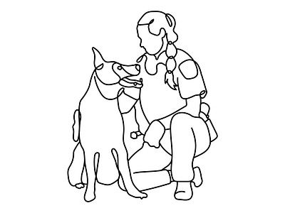 One Line Art Drawing design dog drawing graphic graphic design illustration line art logo one line art pets