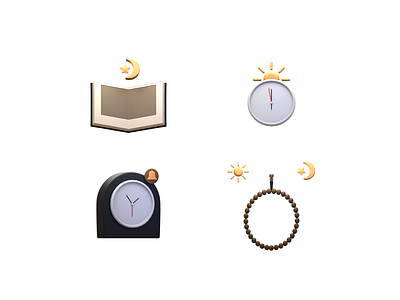 Productive Muslim - 3D Icons 3d 3dicon 3dillustration 3dmodeling appicon blender icon icon design iconography muslim