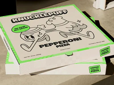 Knucklepuff Pizza branding characters design food gym identity illustration logo mascots pizza protein