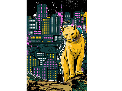 Roaming the city adobe bobcat brush california citylights cityscape digitalillustration graffitiinspired muti nature natureconservation science streetart urbannature wacomgallery
