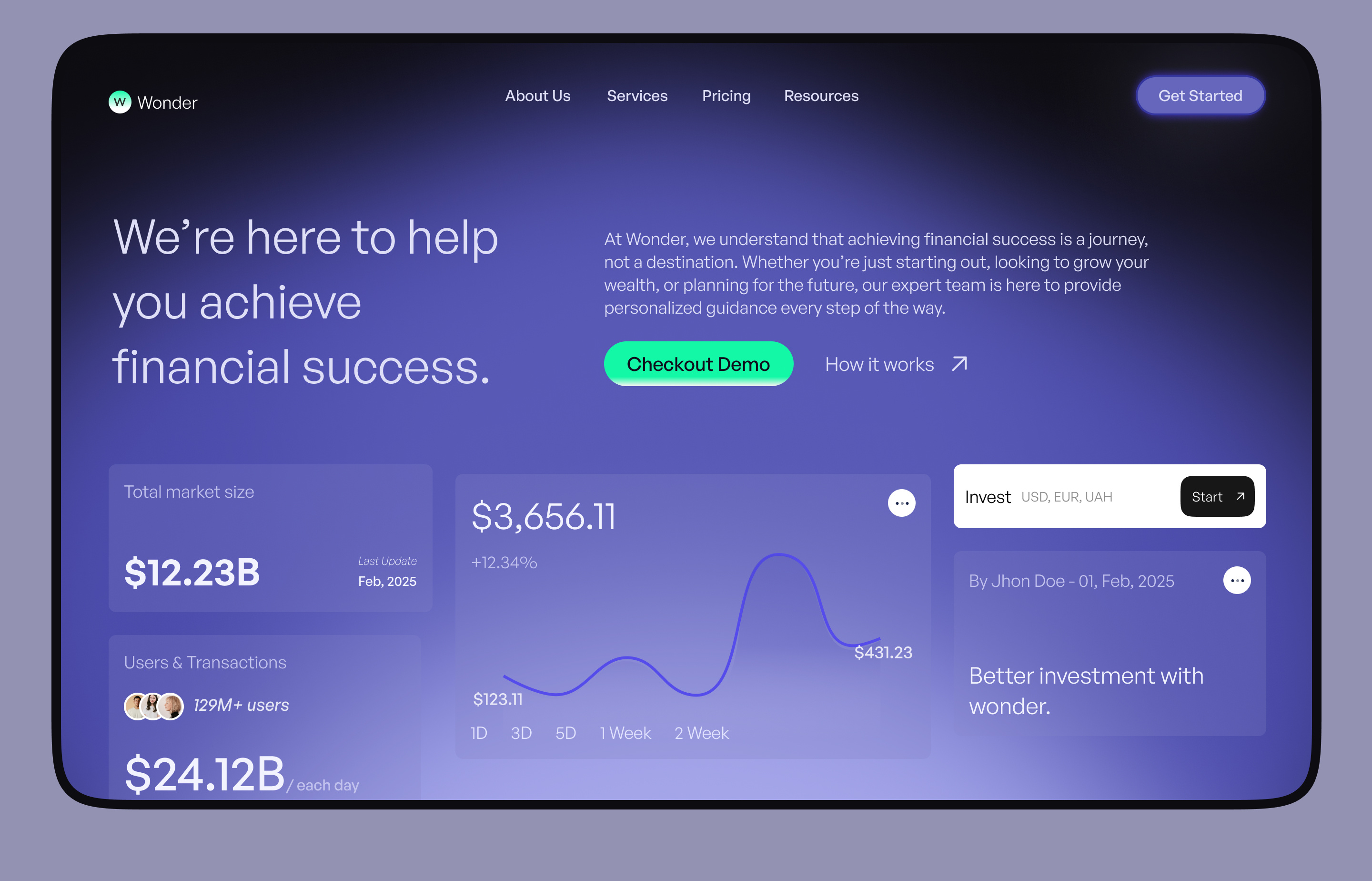 Investing & Financial Management Platform Design bank branding design designer figma fintech invest logo platform portal saas studio ui uidesign uiux ux uxdesign website