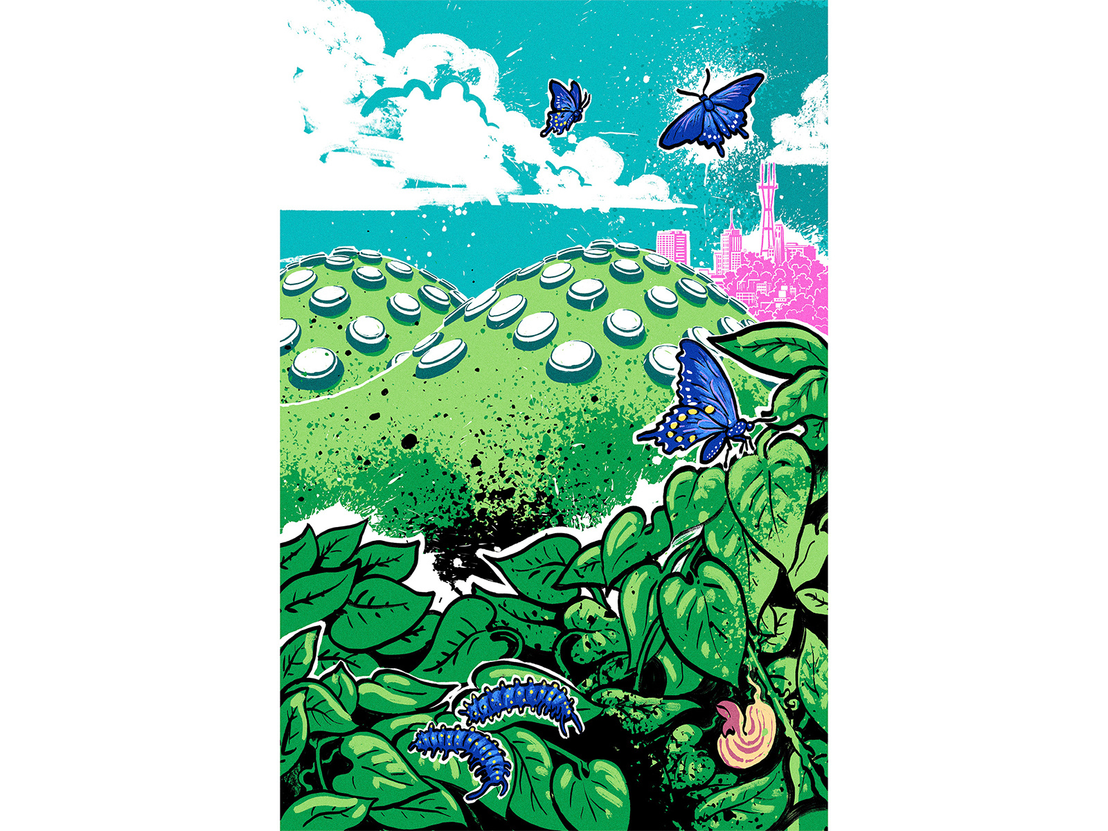 Revitalising Nature adobe brush butterfly city cityscape digitalpainting graffiti green illustration muti nature natureconservation photoshop streetart