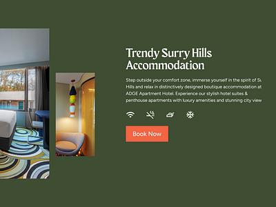 Hotel Room Information hotel information interaction interface minimal room section ui ux web website