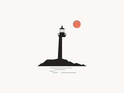 Lighthouse agrib architecture beacon custom illustration design guide icon illustration landmark landscape light lighthouse minimal minimalism negative space pharos sun tower watchtower water