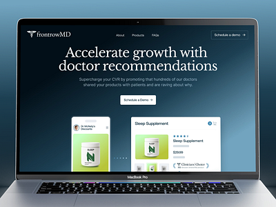 FrontRowMD Desktop and Mobile Website Designs branding caviar desktop frontrowmd graphic design mobile ui ux