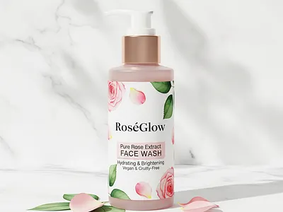 Rose Face Wash Mockup premium beauty product