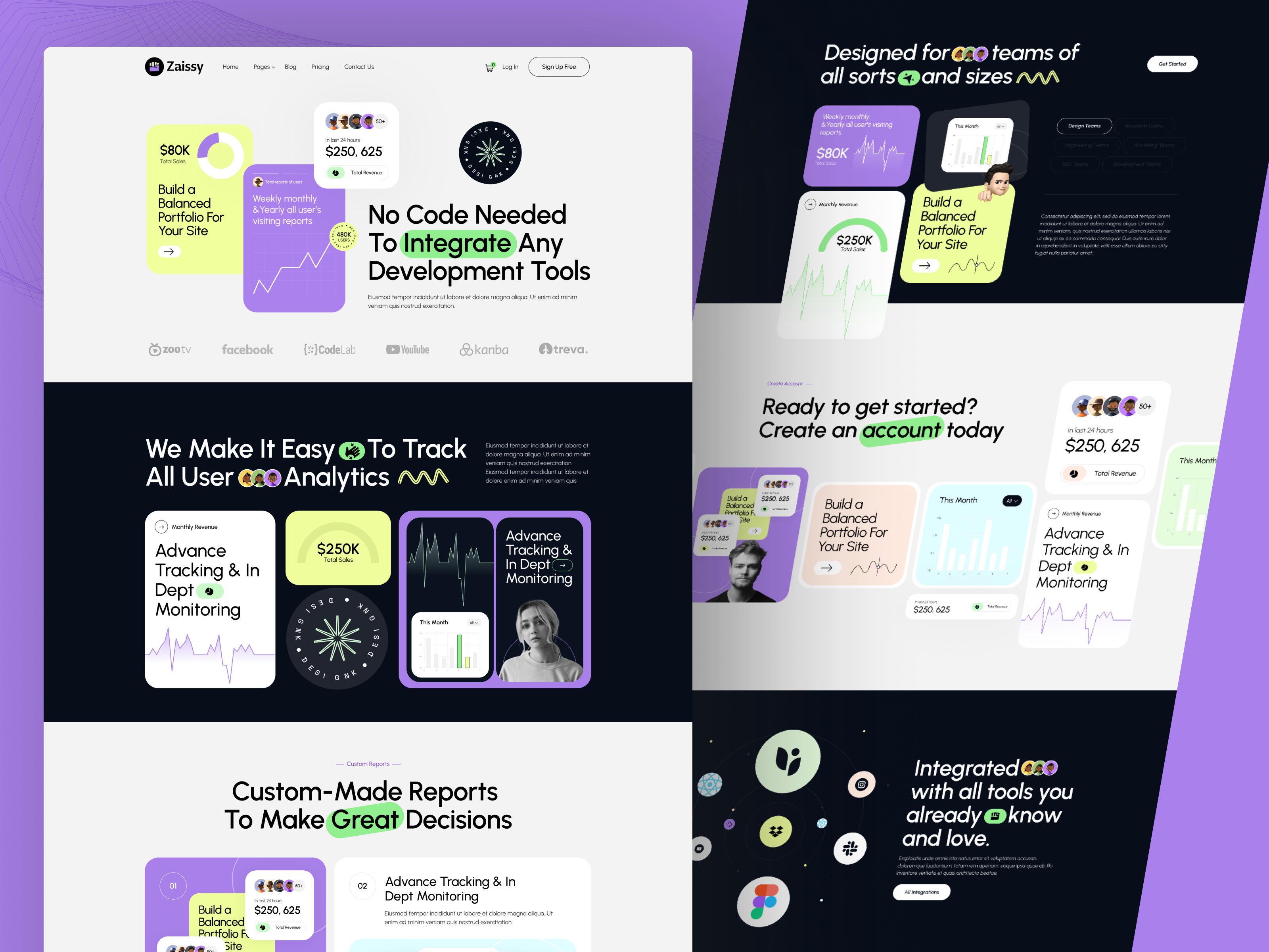 Zaissy - SaaS Landing Page design inspiration flowzai landing page minimal design modern saas design no code website saas saas template saas website saas website design tech startup design tech startup website tech website templates ui design uiux for saas ux ui design web design webflow webflow saas template webflow template