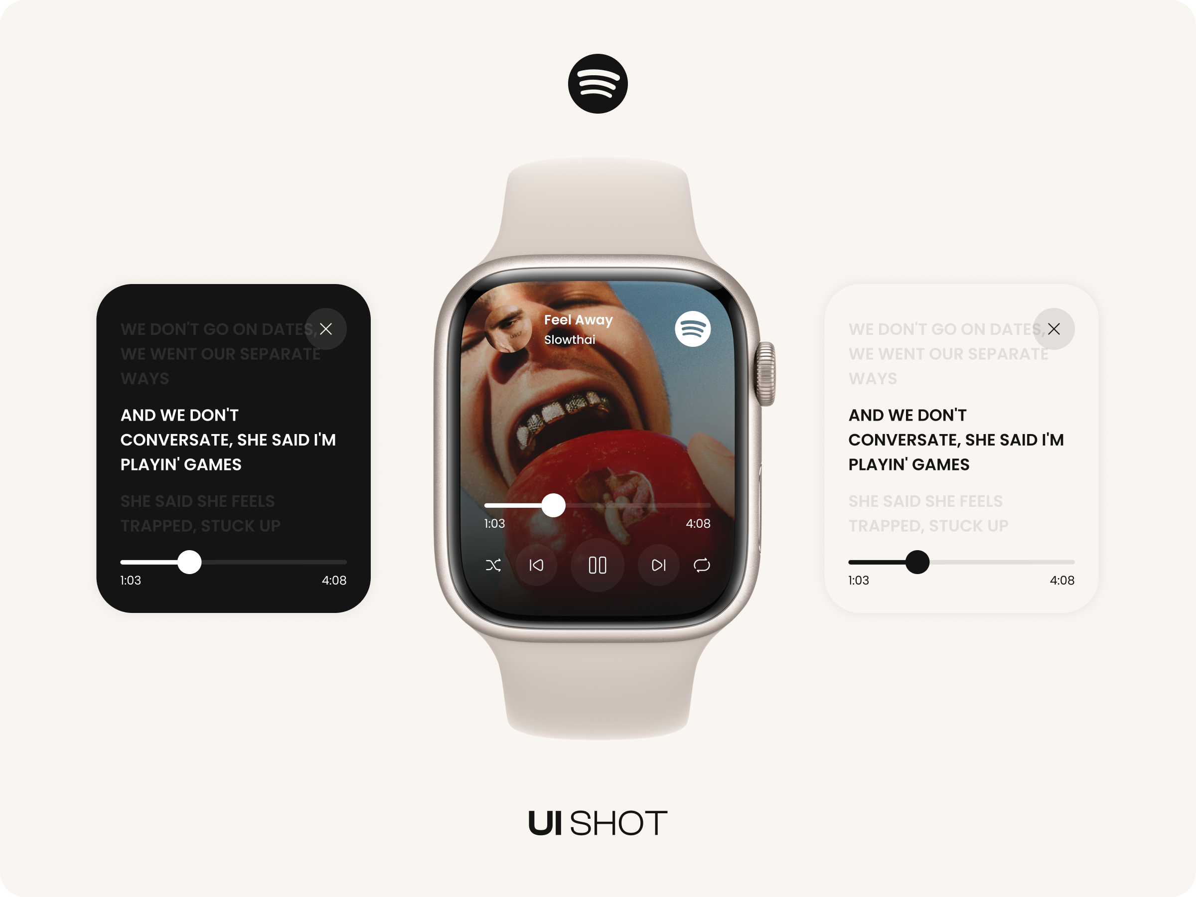 Spotify Apple Watch / UI Shot app apple apple watch graphic design lyrics music spotify ui ux watch