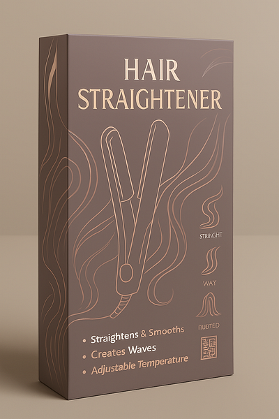 Hair Straightener Product / packaging mockup / Render glam hair essentials