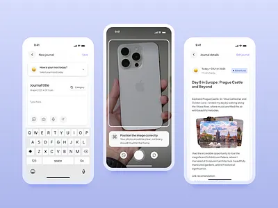 New journal app camera journaling mobile notes ui ux
