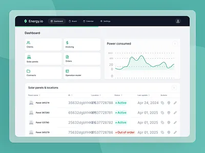 ☀️ Energy.io – Smart Grid Monitoring Dashboard UI app chart dashboard design energy mobile app product design solar track ui uidesign ux uxdesign