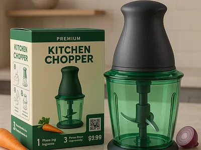 Kitchen Chopper Render / Packaging Mockup functional food tool display