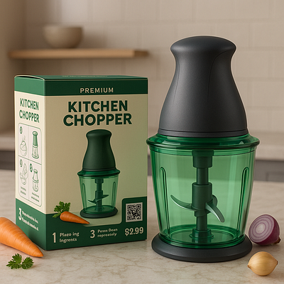 Kitchen Chopper Render / Packaging Mockup functional food tool display